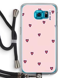 CaseCompany Hartjes: Samsung Galaxy S6 Transparant Hoesje met koord