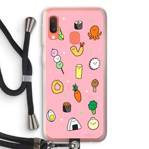 CaseCompany Happy bento friends: Samsung Galaxy A20e Transparant Hoesje met koord