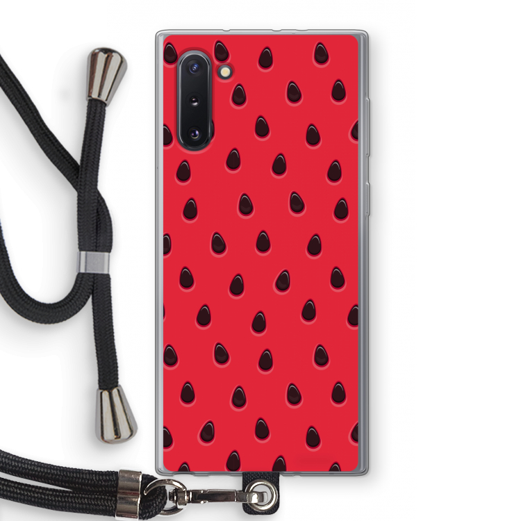 CaseCompany Watermelon: Samsung Galaxy Note 10 Transparant Hoesje met koord