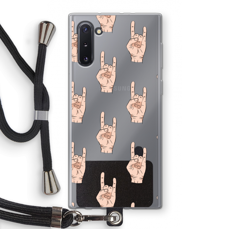 CaseCompany Rock: Samsung Galaxy Note 10 Transparant Hoesje met koord