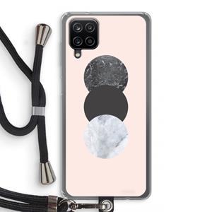 CaseCompany Marmeren cirkels: Samsung Galaxy A12 Transparant Hoesje met koord