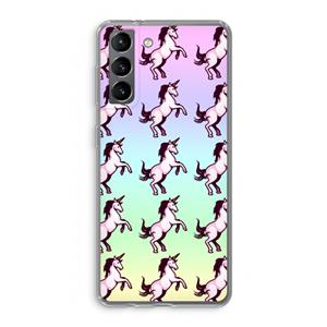 CaseCompany Musketon Unicorn: Samsung Galaxy S21 Transparant Hoesje