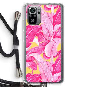CaseCompany Pink Banana: Xiaomi Redmi Note 10S Transparant Hoesje met koord