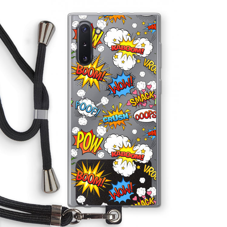 CaseCompany Pow Smack: Samsung Galaxy Note 10 Transparant Hoesje met koord