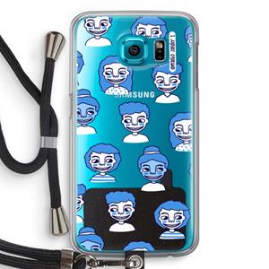 CaseCompany Gezichtjes: Samsung Galaxy S6 Transparant Hoesje met koord