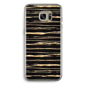 CaseCompany Gouden strepen: Samsung Galaxy S7 Edge Transparant Hoesje