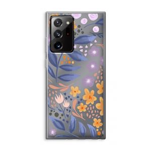 CaseCompany Flowers with blue leaves: Samsung Galaxy Note 20 Ultra / Note 20 Ultra 5G Transparant Hoesje