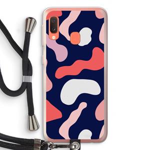 CaseCompany Memphis Shapes Pink: Samsung Galaxy A20e Transparant Hoesje met koord