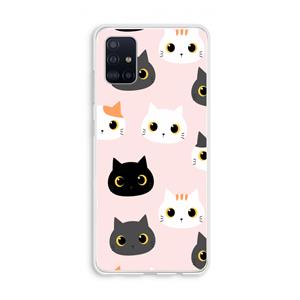 CaseCompany Katten: Galaxy A51 4G Transparant Hoesje