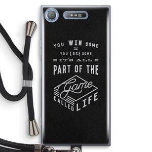 CaseCompany Life: Sony Xperia XZ1 Transparant Hoesje met koord