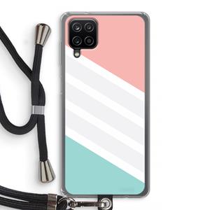 CaseCompany Strepen pastel: Samsung Galaxy A12 Transparant Hoesje met koord