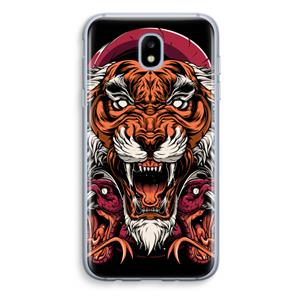 CaseCompany Tiger and Rattlesnakes: Samsung Galaxy J5 (2017) Transparant Hoesje