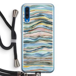CaseCompany Watercolor Agate: Samsung Galaxy A50 Transparant Hoesje met koord