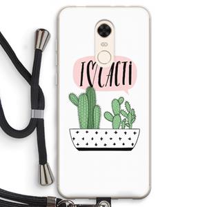 CaseCompany I love cacti: Xiaomi Redmi 5 Transparant Hoesje met koord