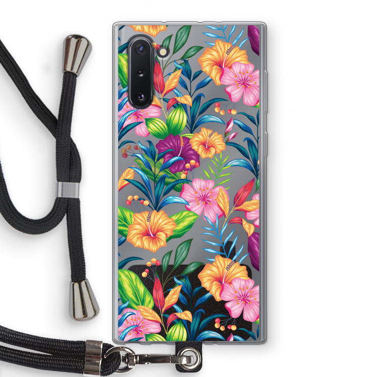 CaseCompany Tropisch 2: Samsung Galaxy Note 10 Transparant Hoesje met koord
