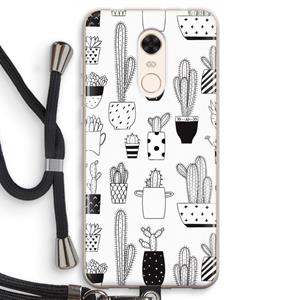 CaseCompany Cactusmotief: Xiaomi Redmi 5 Transparant Hoesje met koord