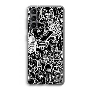 CaseCompany Vexx Black Mixtape: Samsung Galaxy S21 Transparant Hoesje