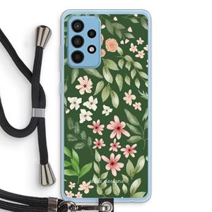 CaseCompany Botanical green sweet flower heaven: Samsung Galaxy A52 Transparant Hoesje met koord