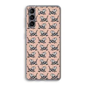 CaseCompany Zwarte poes: Samsung Galaxy S21 Transparant Hoesje