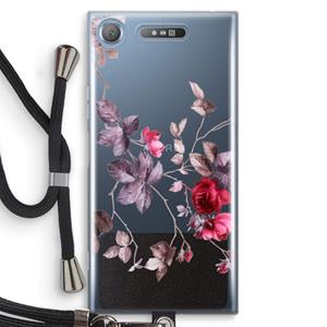 CaseCompany Mooie bloemen: Sony Xperia XZ1 Transparant Hoesje met koord
