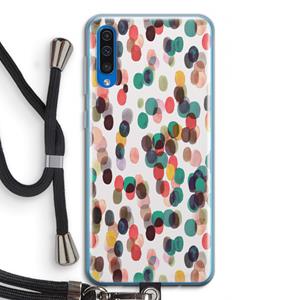 CaseCompany Tropical Dots: Samsung Galaxy A50 Transparant Hoesje met koord