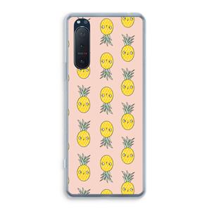 CaseCompany Ananas: Sony Xperia 5 II Transparant Hoesje