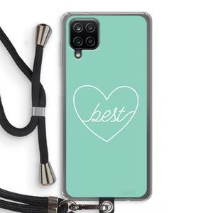 CaseCompany Best heart pastel: Samsung Galaxy A12 Transparant Hoesje met koord