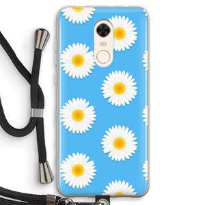 CaseCompany Margrietjes: Xiaomi Redmi 5 Transparant Hoesje met koord