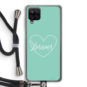 CaseCompany Forever heart pastel: Samsung Galaxy A12 Transparant Hoesje met koord