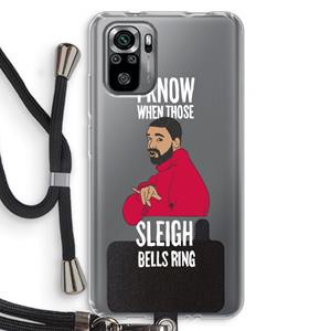 CaseCompany Sleigh Bells Ring: Xiaomi Redmi Note 10S Transparant Hoesje met koord
