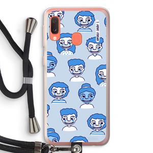 CaseCompany Gezichtjes: Samsung Galaxy A20e Transparant Hoesje met koord