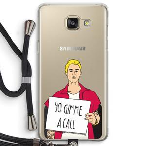CaseCompany Gimme a call: Samsung Galaxy A5 (2016) Transparant Hoesje met koord