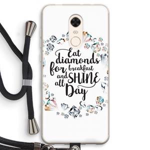 CaseCompany Diamonds: Xiaomi Redmi 5 Transparant Hoesje met koord