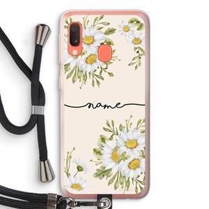 CaseCompany Daisies: Samsung Galaxy A20e Transparant Hoesje met koord