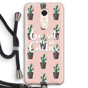 CaseCompany Cactus quote: Xiaomi Redmi 5 Transparant Hoesje met koord