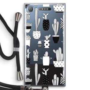 CaseCompany Cactusmotief: Sony Xperia XZ1 Transparant Hoesje met koord