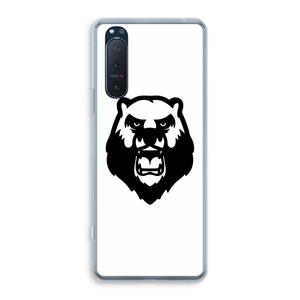 CaseCompany Angry Bear (white): Sony Xperia 5 II Transparant Hoesje