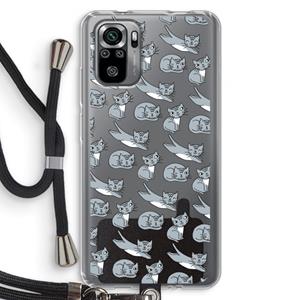 CaseCompany Poezen: Xiaomi Redmi Note 10S Transparant Hoesje met koord