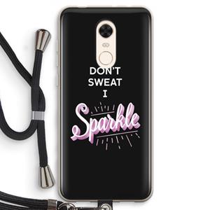 CaseCompany Sparkle quote: Xiaomi Redmi 5 Transparant Hoesje met koord