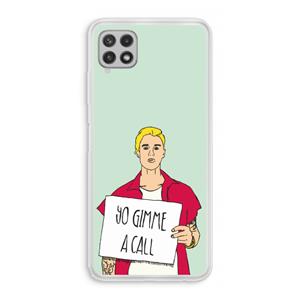 CaseCompany Gimme a call: Samsung Galaxy A22 4G Transparant Hoesje