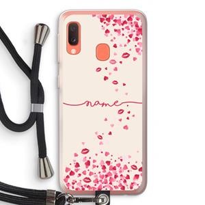 CaseCompany Hartjes en kusjes: Samsung Galaxy A20e Transparant Hoesje met koord