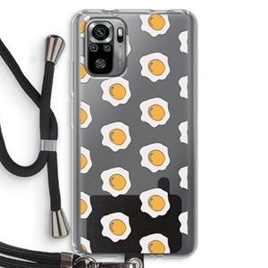 CaseCompany Bacon to my eggs #1: Xiaomi Redmi Note 10S Transparant Hoesje met koord