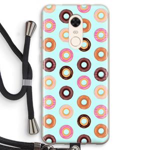 CaseCompany Donuts: Xiaomi Redmi 5 Transparant Hoesje met koord