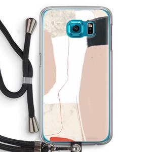 CaseCompany Lava: Samsung Galaxy S6 Transparant Hoesje met koord