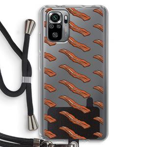 CaseCompany Bacon to my eggs #2: Xiaomi Redmi Note 10S Transparant Hoesje met koord