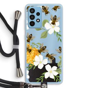 CaseCompany No flowers without bees: Samsung Galaxy A52 Transparant Hoesje met koord