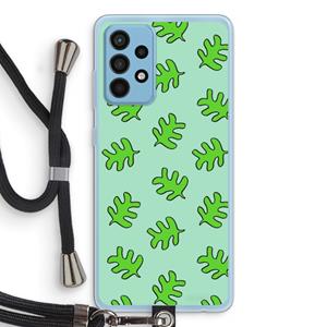 CaseCompany Groene blaadjes: Samsung Galaxy A52 Transparant Hoesje met koord