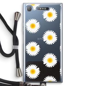 CaseCompany Margrietjes: Sony Xperia XZ1 Transparant Hoesje met koord