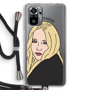 CaseCompany Mary Kate: Xiaomi Redmi Note 10S Transparant Hoesje met koord