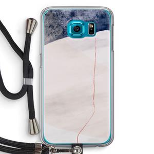 CaseCompany Stone White: Samsung Galaxy S6 Transparant Hoesje met koord
